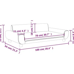 Niños vidaXL Mobiliario Para Bebés Y Niños Pequeños-Sofá para niños de terciopelo 100x54x33 cm