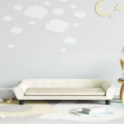 vidaXL Sofá para niños de terciopelo 100x50x26 cm Crema Sale