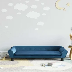 vidaXL Sofá para niños de terciopelo 100x50x26 cm Azul Best