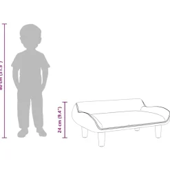 Niños vidaXL Mobiliario Para Bebés Y Niños Pequeños-Sofá para niños de tela gris 70x40x24 cm
