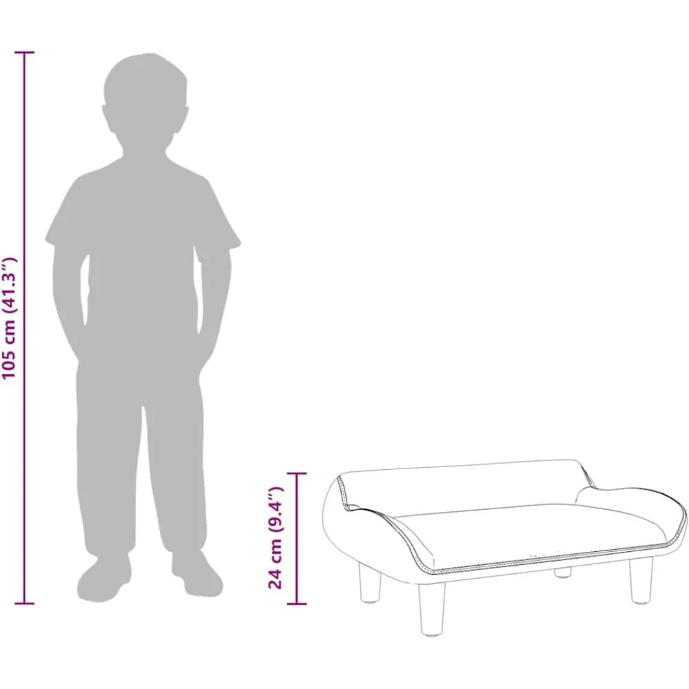 Niños vidaXL Mobiliario Para Bebés Y Niños Pequeños-Sofá para niños de tela gris 70x40x24 cm