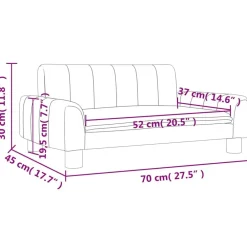 Niños vidaXL Mobiliario Para Bebés Y Niños Pequeños-Sofá para niños de tela 70x45x30 cm