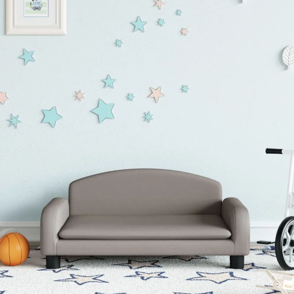 Niños vidaXL Mobiliario Para Bebés Y Niños Pequeños-Sofá para niños de tela gris taupe 70x45x30 cm