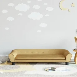 Niños vidaXL Mobiliario Para Bebés Y Niños Pequeños-Sofá para niños de terciopelo marrón 100x50x26 cm