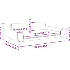 vidaXL Sofá para niños de terciopelo 100x54x33 cm Rosa Discount