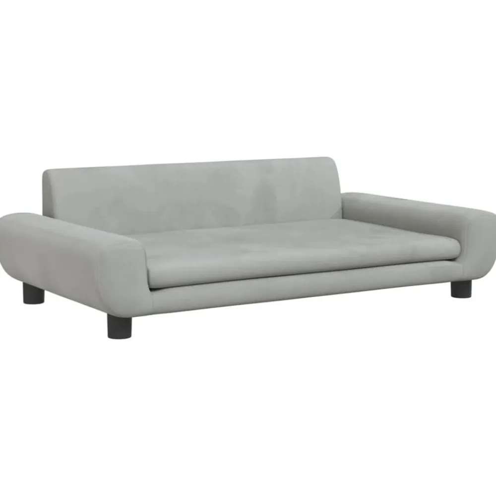 vidaXL Sofá para niños de terciopelo 100x54x33 cm Gris claro Clearance