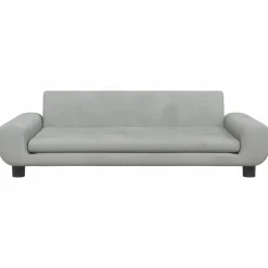 vidaXL Sofá para niños de terciopelo 100x54x33 cm Gris claro Clearance