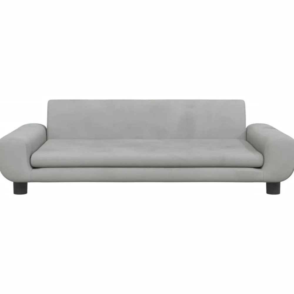 vidaXL Sofá para niños de terciopelo 100x54x33 cm Gris claro Clearance