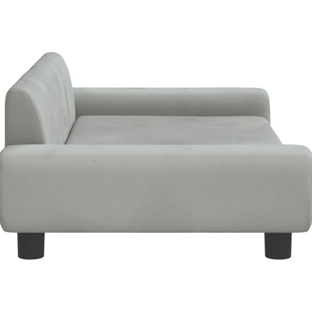 vidaXL Sofá para niños de terciopelo 100x54x33 cm Gris claro Clearance