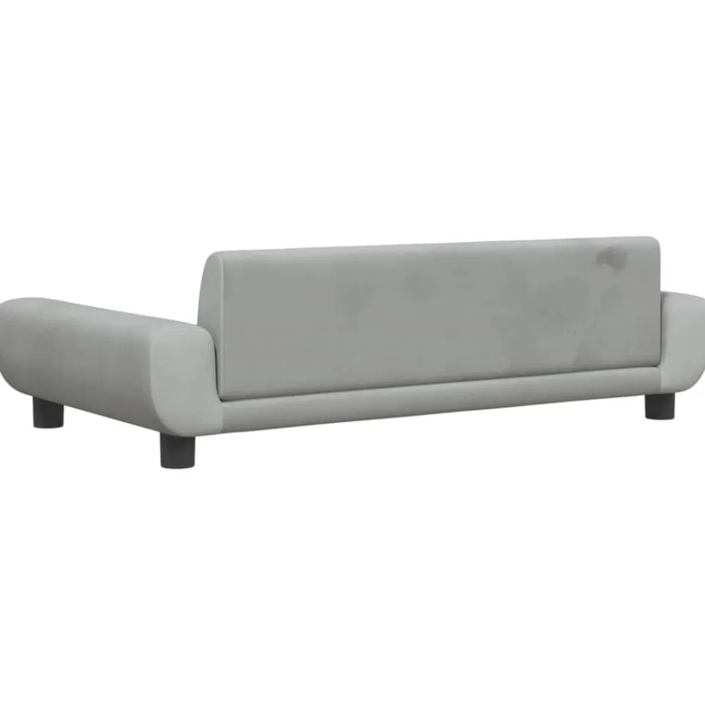vidaXL Sofá para niños de terciopelo 100x54x33 cm Gris claro Clearance
