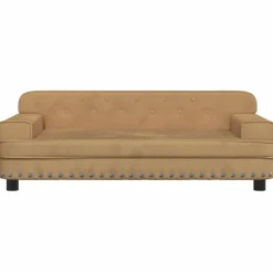 Niños vidaXL Mobiliario Para Bebés Y Niños Pequeños-Sofá para niños de terciopelo marrón 90x53x30 cm