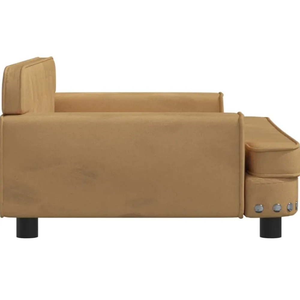 Niños vidaXL Mobiliario Para Bebés Y Niños Pequeños-Sofá para niños de terciopelo marrón 90x53x30 cm