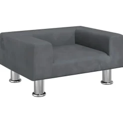 vidaXL Sofá para niños de terciopelo 50x40x26,5 cm Gris oscuro