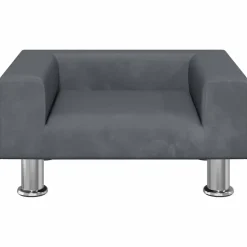 vidaXL Sofá para niños de terciopelo 50x40x26,5 cm Gris oscuro