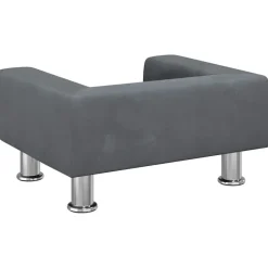 vidaXL Sofá para niños de terciopelo 50x40x26,5 cm Gris oscuro