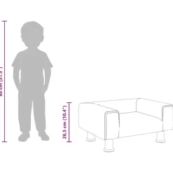 vidaXL Sofá para niños de terciopelo 50x40x26,5 cm Gris oscuro
