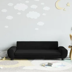 vidaXL Sofá para niños de terciopelo 100x54x33 cm Negro Best