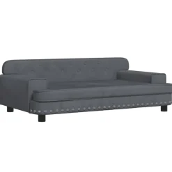 vidaXL Sofá para niños de terciopelo 90x53x30 cm Gris oscuro