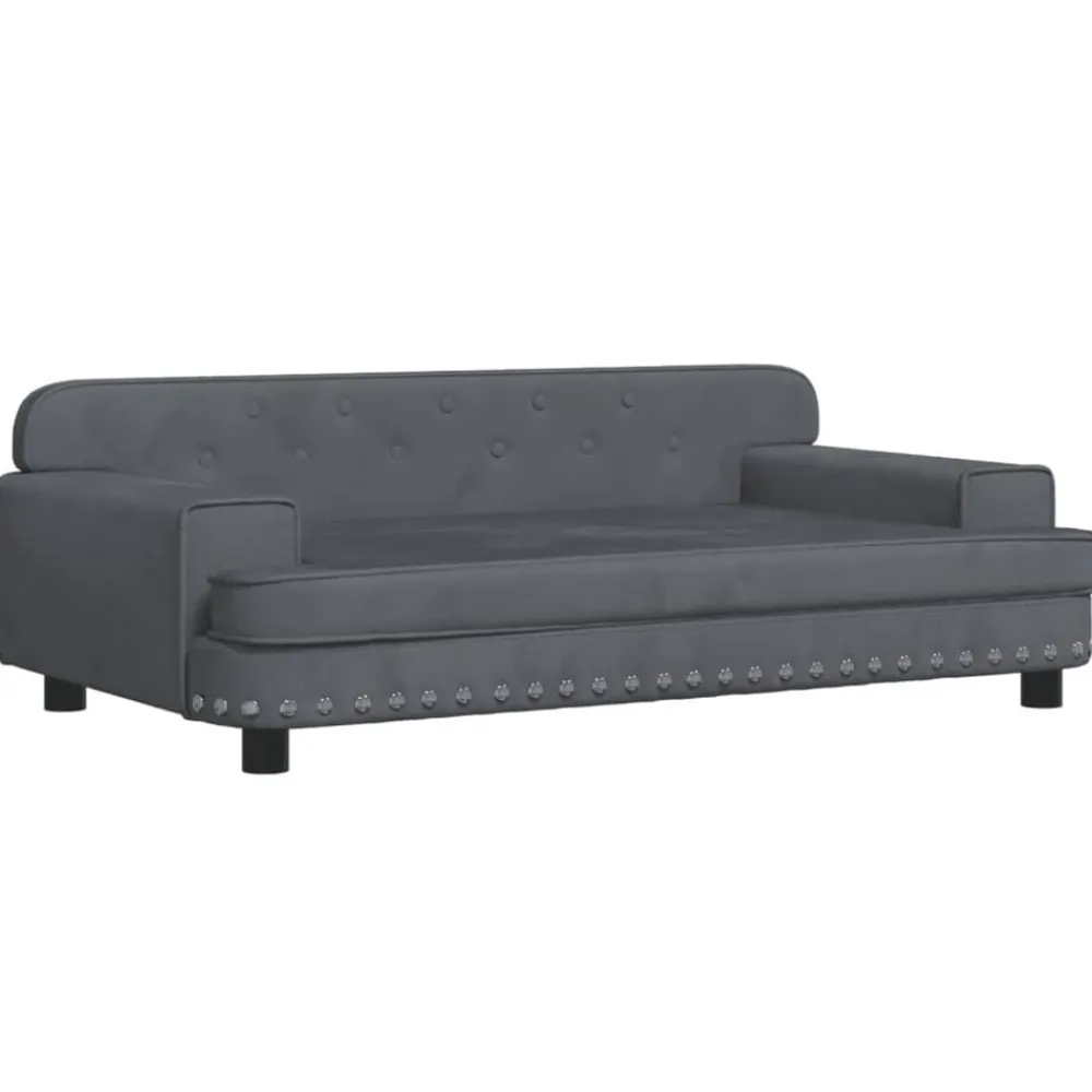 vidaXL Sofá para niños de terciopelo 90x53x30 cm Gris oscuro