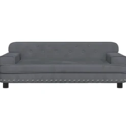 vidaXL Sofá para niños de terciopelo 90x53x30 cm Gris oscuro
