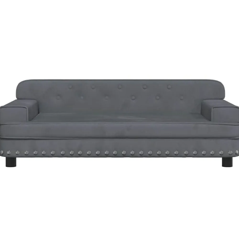 vidaXL Sofá para niños de terciopelo 90x53x30 cm Gris oscuro