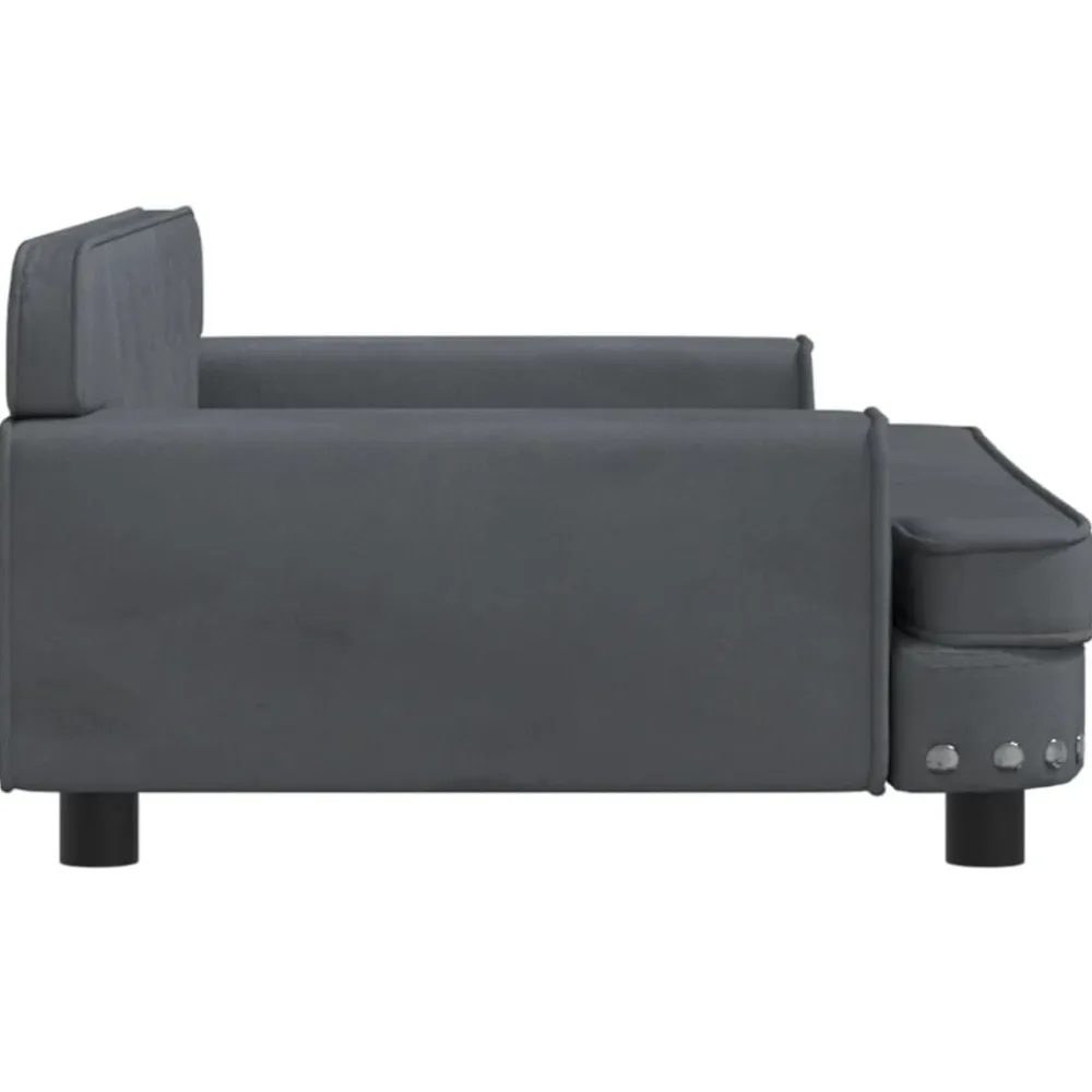 vidaXL Sofá para niños de terciopelo 90x53x30 cm Gris oscuro