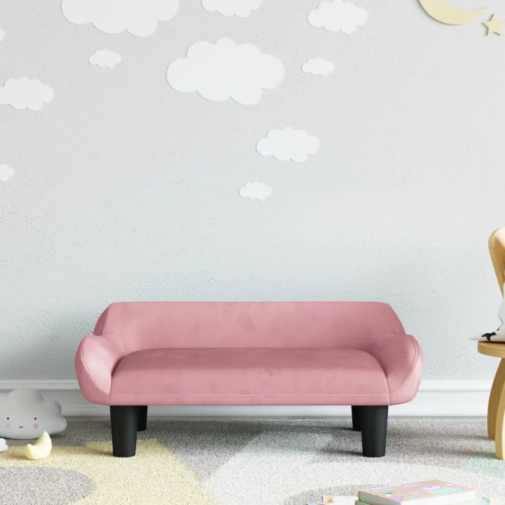 vidaXL Sofá para niños de terciopelo 70x40x24 cm Rosa Discount