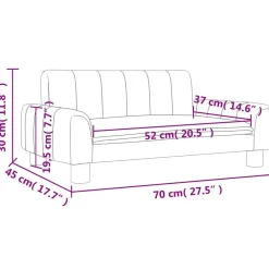 Niños vidaXL Mobiliario Para Bebés Y Niños Pequeños-Sofá para niños de tela marrón 70x45x30 cm
