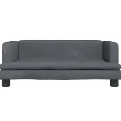 vidaXL Sofá para niños de terciopelo 80x45x30 cm Gris oscuro Discount