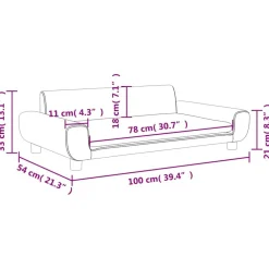 Niños vidaXL Mobiliario Para Bebés Y Niños Pequeños-Sofá para niños de terciopelo 100x54x33 cm