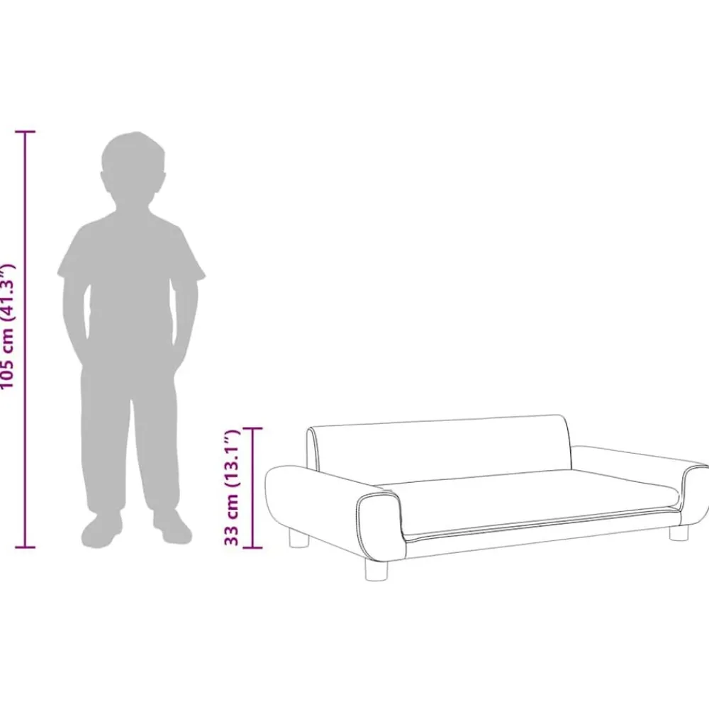 Niños vidaXL Mobiliario Para Bebés Y Niños Pequeños-Sofá para niños de terciopelo 100x54x33 cm