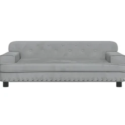 vidaXL Sofá para niños de terciopelo 90x53x30 cm Gris claro Outlet