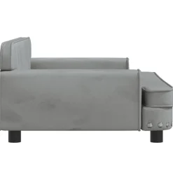vidaXL Sofá para niños de terciopelo 90x53x30 cm Gris claro Outlet
