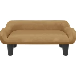Niños vidaXL Mobiliario Para Bebés Y Niños Pequeños-Sofá para niños de terciopelo marrón 70x40x24 cm