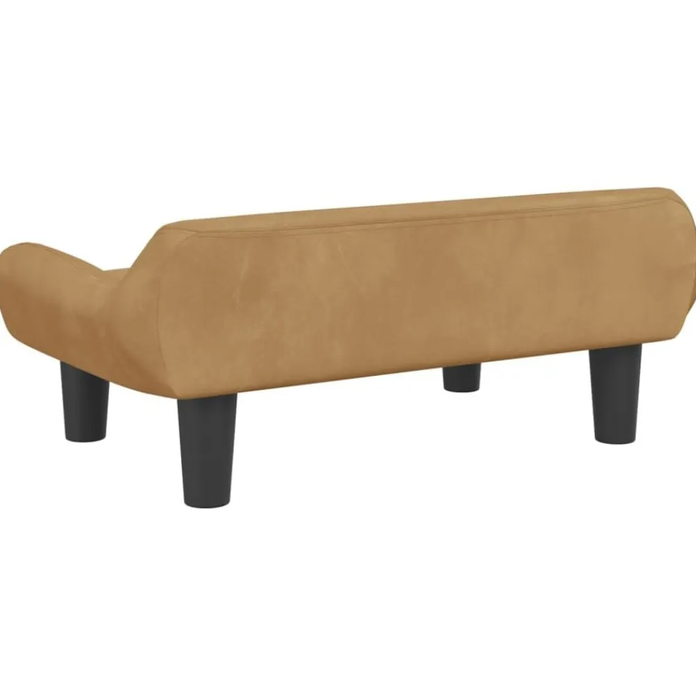 Niños vidaXL Mobiliario Para Bebés Y Niños Pequeños-Sofá para niños de terciopelo marrón 70x40x24 cm