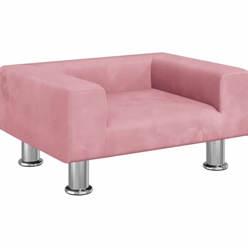 vidaXL Sofá para niños de terciopelo 50x40x26,5 cm Rosa New
