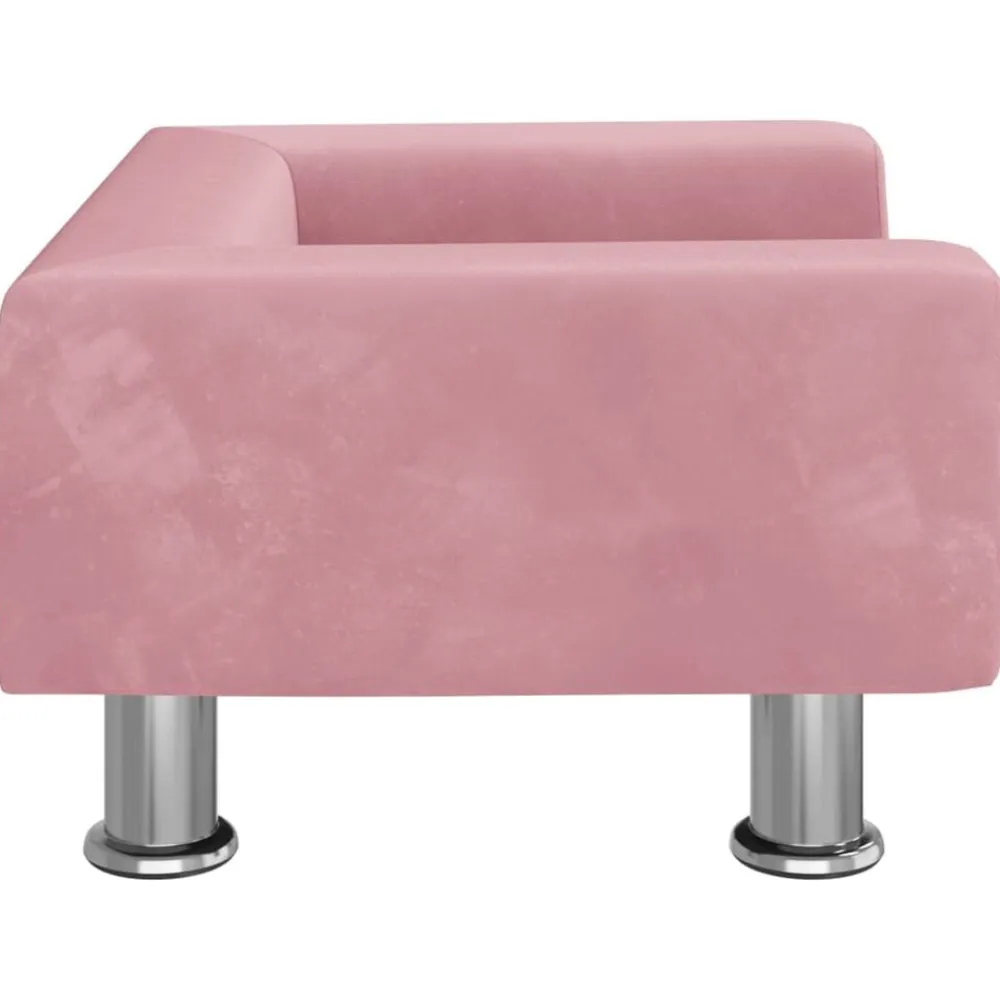 vidaXL Sofá para niños de terciopelo 50x40x26,5 cm Rosa New