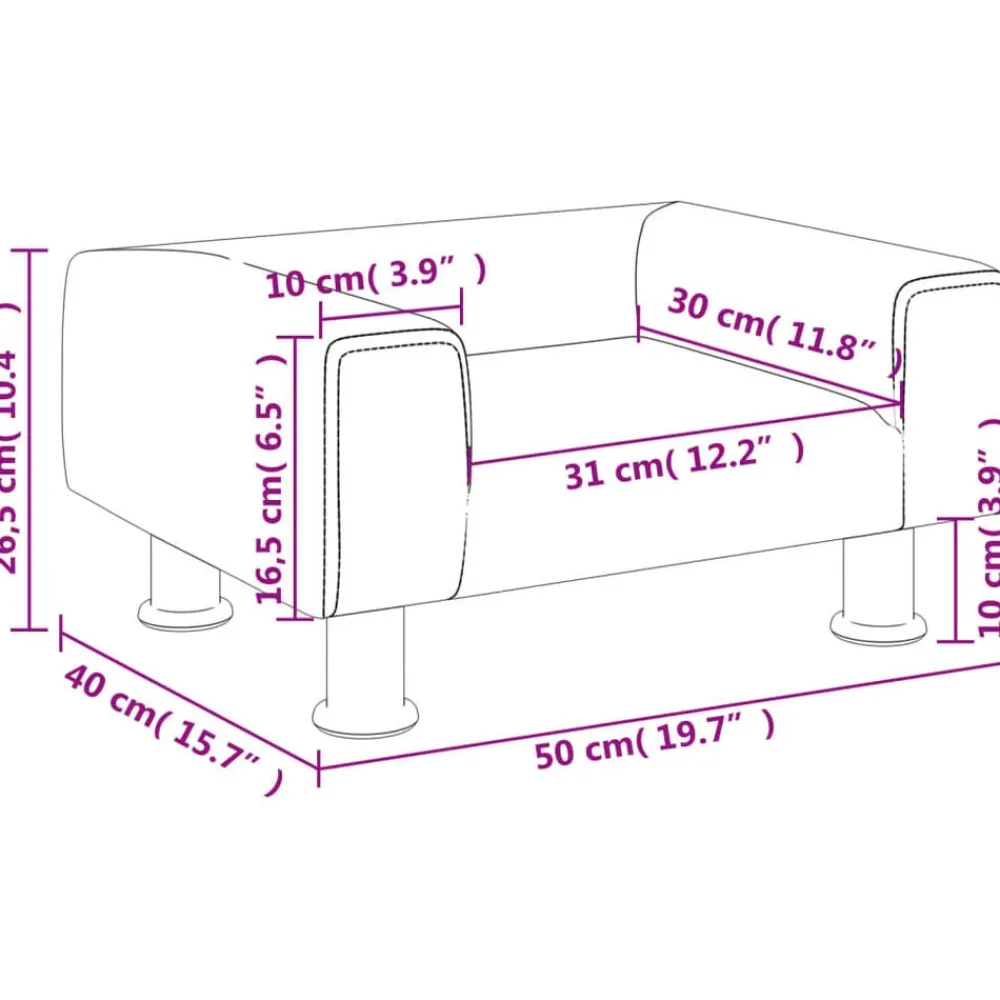 vidaXL Sofá para niños de terciopelo 50x40x26,5 cm Rosa New