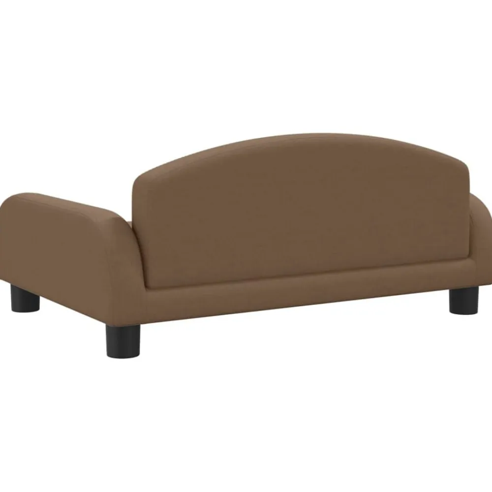 Niños vidaXL Mobiliario Para Bebés Y Niños Pequeños-Sofá para niños de tela marrón 70x45x30 cm
