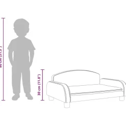 Niños vidaXL Mobiliario Para Bebés Y Niños Pequeños-Sofá para niños de tela marrón 70x45x30 cm