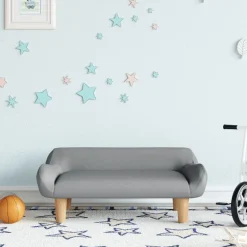 vidaXL Sofá para niños de tela 70x40x24 cm Gris claro Clearance