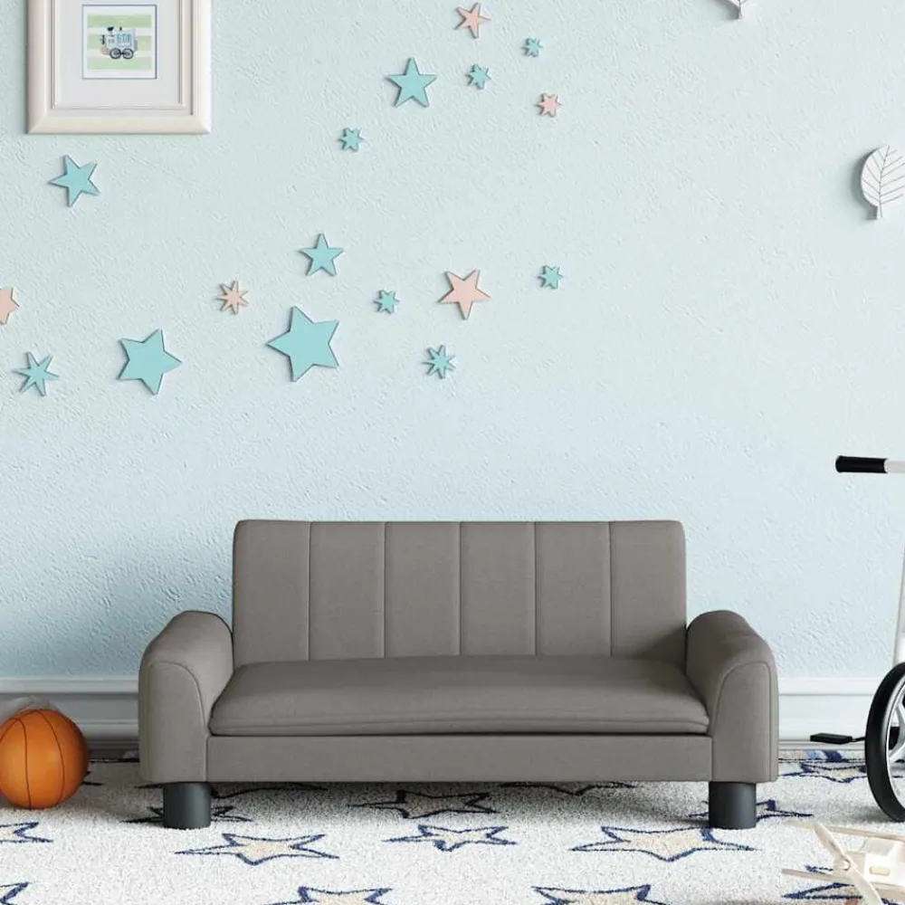 Niños vidaXL Mobiliario Para Bebés Y Niños Pequeños-Sofá para niños de tela gris taupe 70x45x30 cm