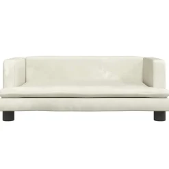 vidaXL Sofá para niños de terciopelo 80x45x30 cm Crema New