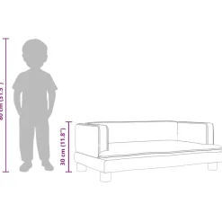 vidaXL Sofá para niños de terciopelo 80x45x30 cm Crema New