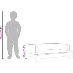 vidaXL Sofá para niños de terciopelo 80x45x30 cm Crema New