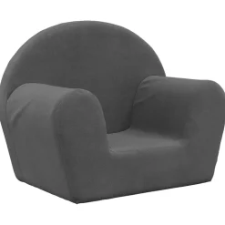Niños vidaXL Mobiliario Para Bebés Y Niños Pequeños-Sofá para niños felpa suave gris