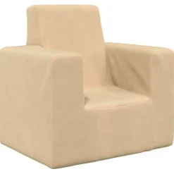 vidaXL Sofá para niños felpa suave color Crema Sale