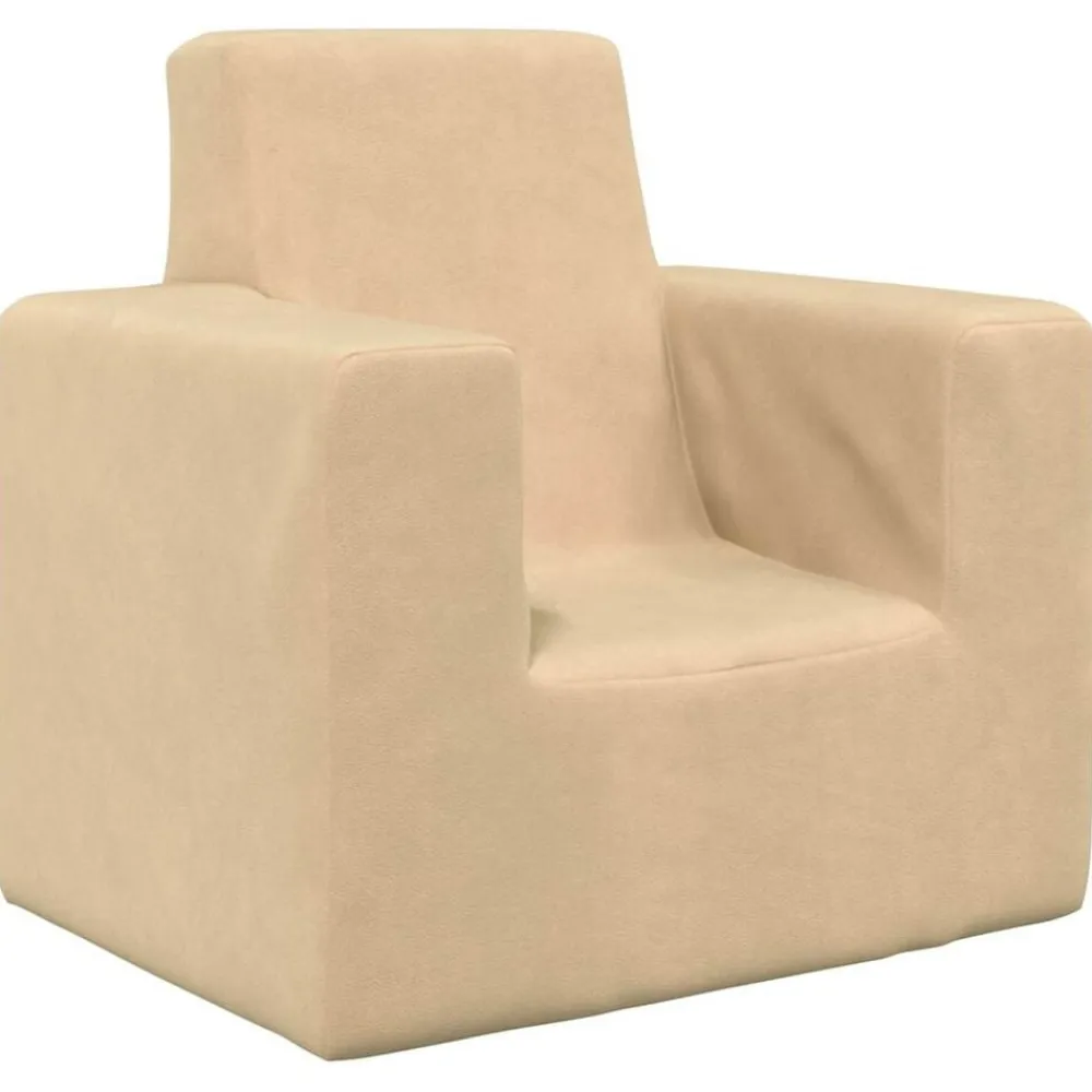vidaXL Sofá para niños felpa suave color Crema Sale