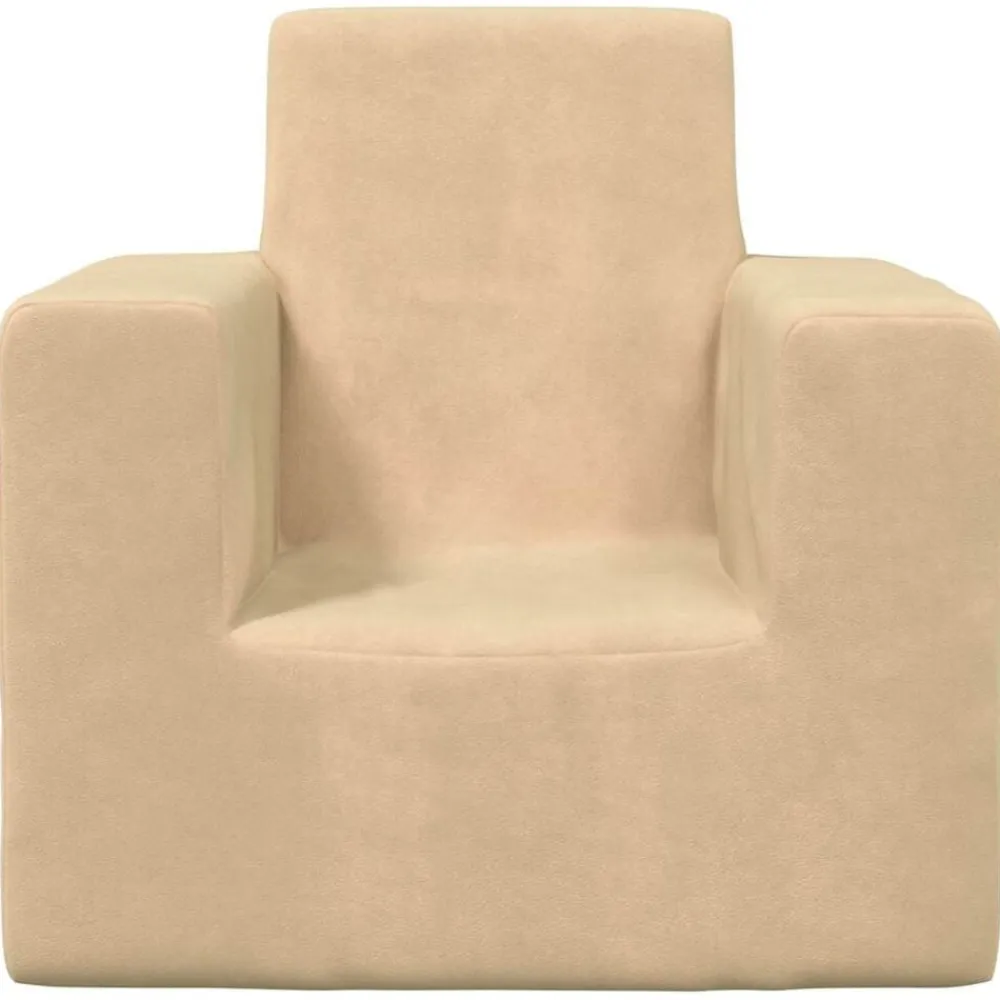 vidaXL Sofá para niños felpa suave color Crema Sale