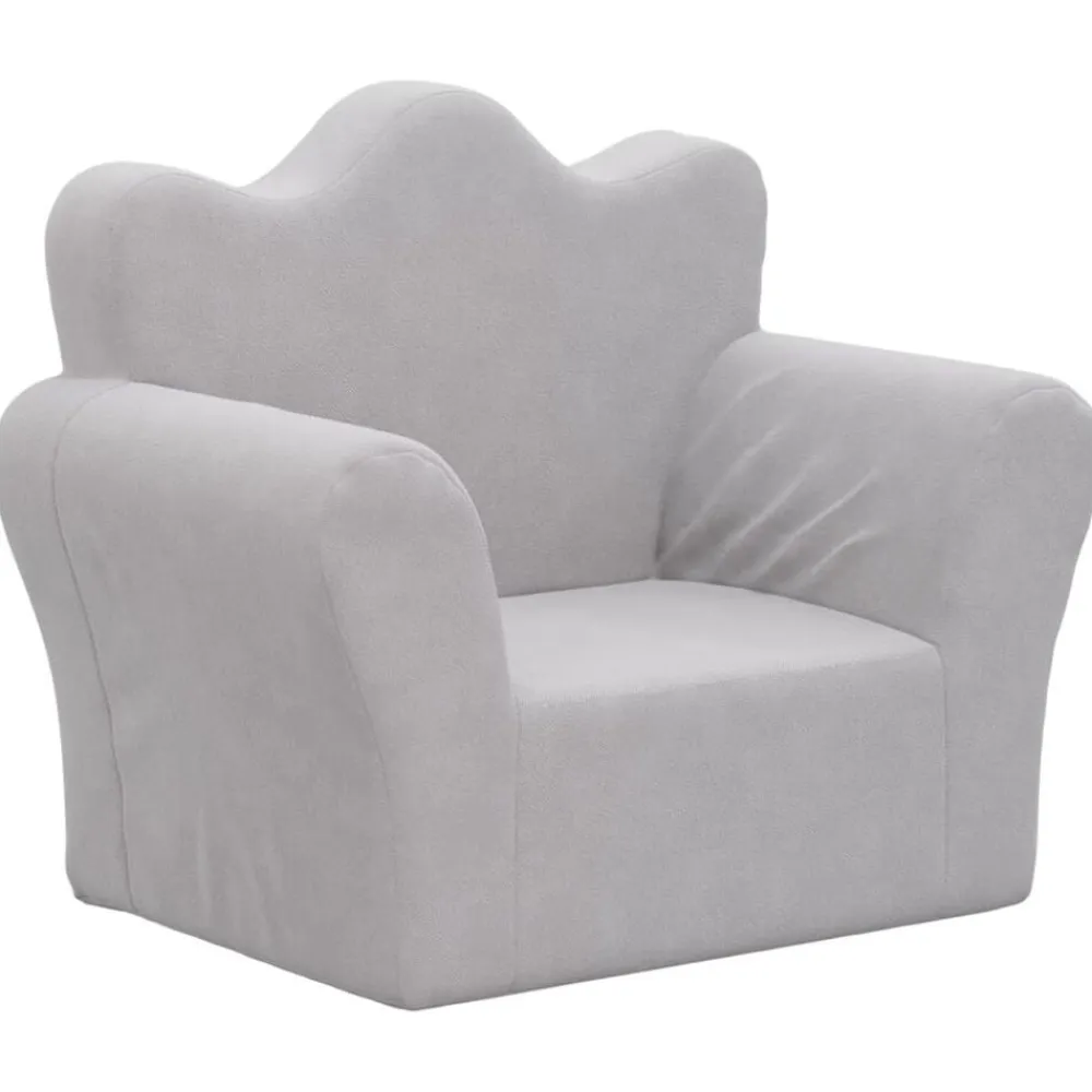 vidaXL Sofá para niños felpa suave Gris claro Sale